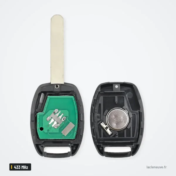 Clé à distance 433 MHz pour Honda CR-V, HR-V, Civic, Accord, puce ID46 - coque ouverte, pile et circuit