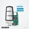 Clé intelligente 433 MHz 3 boutons pour Volkswagen Passat B6, B7, puce ID48 - clé avec circuit imprimé visible, vue ouverte