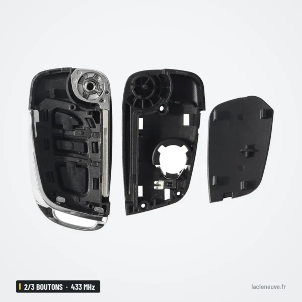 Clé pliante 2/3 boutons 433 MHz pour Citroën C2, C4, Peugeot 207, puce ID46 - pièces détachées, coque et lame séparées