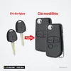 Clé pliante 2/3 boutons pour Mitsubishi Pajero, Triton, Lancer, puce ID46 - clé d'origine et clé modifiée côte à côte