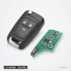 Clé pliante 315/433 MHz 2 à 5 boutons pour Opel Astra, Corsa, puce ID46 - vue de face avec circuit imprimé posé à côté