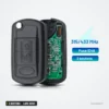 Clé pliante 315/433 MHz 3 boutons pour Land Rover, Range Rover, lame HU101 - coque ouverte montrant le circuit interne