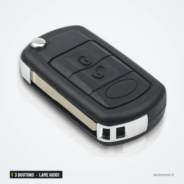 Clé pliante 315/433 MHz 3 boutons pour Land Rover, Range Rover, lame HU101 - dos de la coque, prise en main