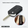 Clé pliante 315/433 MHz 3 boutons pour Land Rover, Range Rover, lame HU101 - détail agrandi de l'embout de la lame