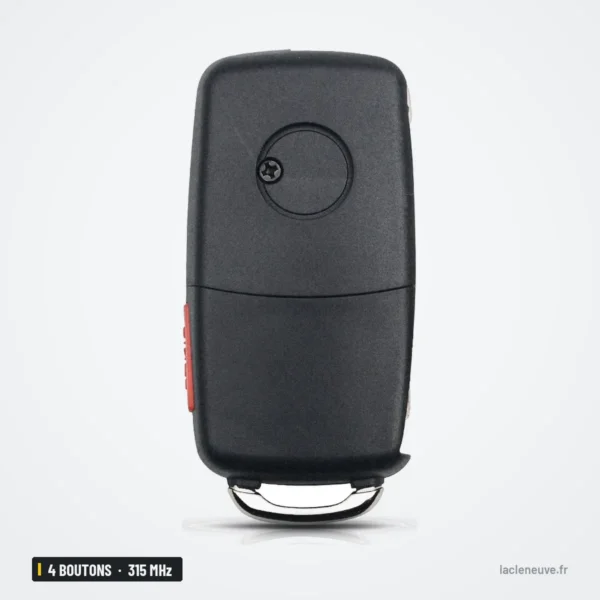 Clé pliante 315 MHz 4 boutons pour Volkswagen Jetta, Passat, puce ID48 - dos de la coque, lisse et sans lame