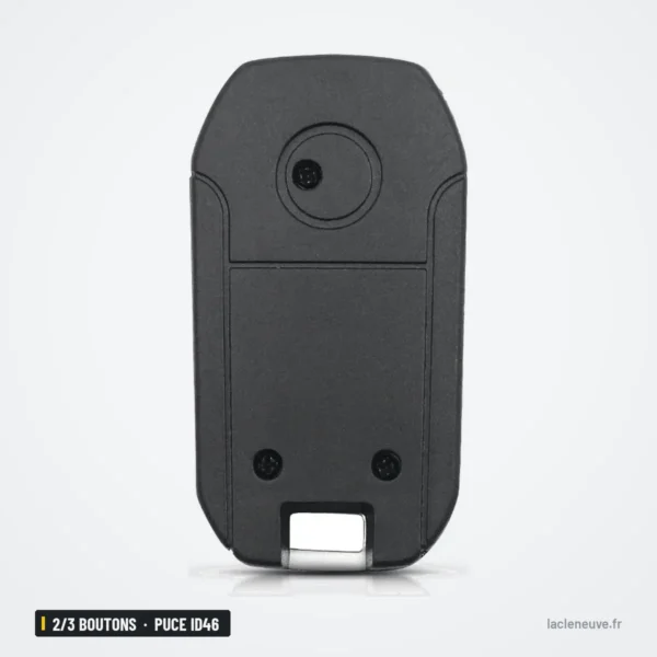 Clé pliante complète 2/3 boutons pour Mitsubishi Pajero, L200, puce ID46 - dos de la coque, trou d'anneau visible
