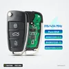 Clé pliante complète 3 boutons pour Audi A3, A4, Q3, TT, puce ID48 - clé pliante ouverte avec circuit imprimé