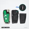 Clé pliante complète 3 boutons pour Audi A3, A4, Q3, TT, puce ID48 - pièces détachées avec zoom sur la puce