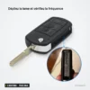 Clé pliante complète 3 boutons pour Land Rover Range Rover Vogue - détail zoomé sur la lame pour vérifier la fréquence