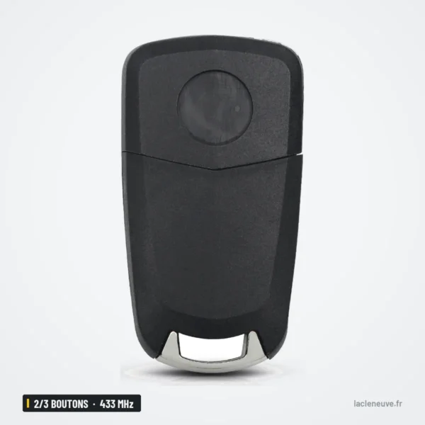 Clé pliante complète 433 MHz 2/3 boutons pour Opel Astra H, Zafira B, Corsa D - dos de la coque, surface lisse