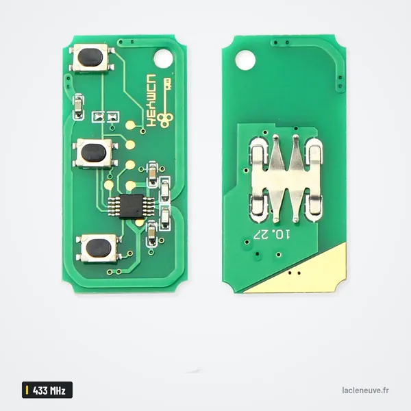 Clé pliante complète 433 MHz pour Ford Focus, Mondeo, puce 4D63/4D60 - deux circuits imprimés, recto et verso