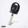 Clé à puce ID48 avec batterie pour Volkswagen Polo, Golf, Seat Ibiza, Octavia - tête ovale avec bouton central, vue de face