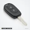 Clé télécommande 2/3 boutons pour Dacia Duster, Logan, Sandero, puce PCF7961M - vue de face, deux boutons, lame droite