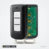 Clé télécommande 2/3 boutons pour Mitsubishi ASX, Outlander, Lancer - coque ouverte, circuit vert et boutons métallisés