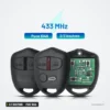 Clé télécommande 2/3 boutons pour Mitsubishi Pajero, Outlander, ASX, puce ID46 - deux télécommandes côte à côte, vue de face