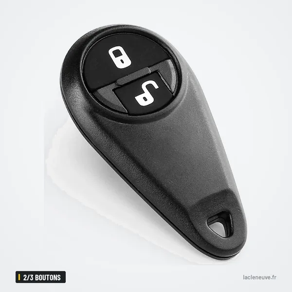 Clé télécommande 2/3 boutons pour Subaru Forester, Impreza, Legacy, Outback - vue de face sous un autre angle