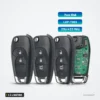 Clé télécommande 2 à 4 boutons pour Chevrolet Cruze, Malibu - trois clés avec carte électronique et pile visibles