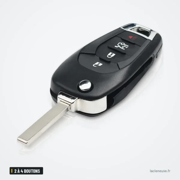 Clé télécommande 2 à 4 boutons pour Chevrolet Cruze, Malibu, Trailblazer - lame sortie, vue de profil