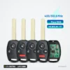 Clé télécommande 2 à 4 boutons pour Honda CR-V, Accord, City, Fit - quatre clés identiques avec étiquette de fréquence