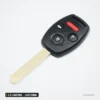 Clé télécommande 2 à 4 boutons pour Honda CR-V, Accord, City, Fit, lame HON66 - vue de face, quatre boutons dont un rouge