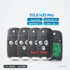 Clé télécommande 2 à 4 boutons pour Honda CR-V, Jazz, Accord, Acura - quatre clés alignées, circuit visible sur l'une