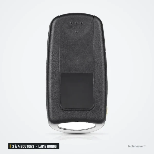 Clé télécommande 2 à 4 boutons pour Honda CR-V, Jazz, Accord, Acura, lame HON66 - dos de la coque, uni