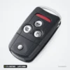 Clé télécommande 2 à 4 boutons pour Honda CR-V, Jazz, Accord, lame HON66 - vue de trois quarts, bouton rond