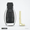 Clé télécommande 2 à 4 boutons pour Mercedes-Benz Classe A, B, S, E - clé avec lame détachée, autre angle