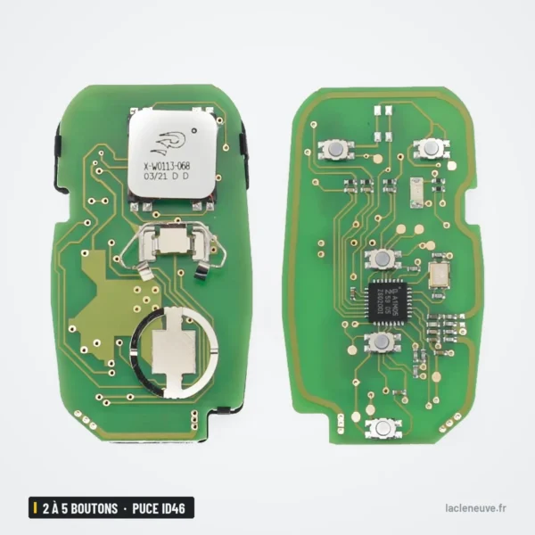 Clé télécommande 2 à 5 boutons pour Chevrolet Cruze, Spark, Equinox, puce ID46 - circuit imprimé recto-verso, sans coque