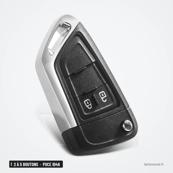 Clé télécommande 2 à 5 boutons pour Opel Astra, Corsa, Insignia - clé pliante seule, lame rentrée, anneau porte clé