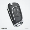 Clé télécommande 2 à 5 boutons pour Opel Astra, Corsa, Insignia, Zafira, ID46 - vue de dessus, lame repliée dans le boîtier