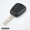 Clé télécommande 2 boutons pour Peugeot 207, 307, Citroën C3, C4, 433 MHz, ID46 - vue de face, lame visible