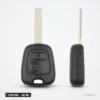 Clé télécommande 2 boutons pour Peugeot 207, 307, Citroën C3, C4, 433 MHz, ID46 - clé et lame côte à côte