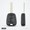 Clé télécommande 2 boutons pour Peugeot 207, 307, Citroën C3, Picasso, ID46 - clé et lame côte à côte