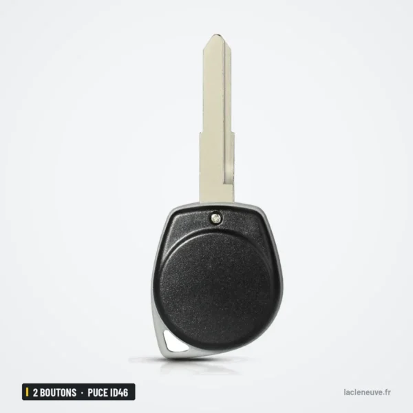 Clé télécommande 2 boutons pour Suzuki Swift, SX4, Grand Vitara, puce ID46 - dos de la coque, lame vers le haut