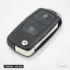 Clé télécommande 2 boutons pour VW Golf, Passat, Seat Ibiza, lame HU66 - clé pliée vue de face, lame rentrée