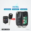 Clé télécommande 3+1 boutons pour Ford Focus, Mustang, Explorer, puce ID63 - comparaison clé d'origine et clé transformée