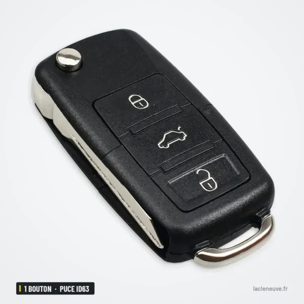 Clé télécommande 3+1 boutons pour Ford Focus, Mustang, Explorer, puce ID63 - clé pliante vue de face, lame rentrée