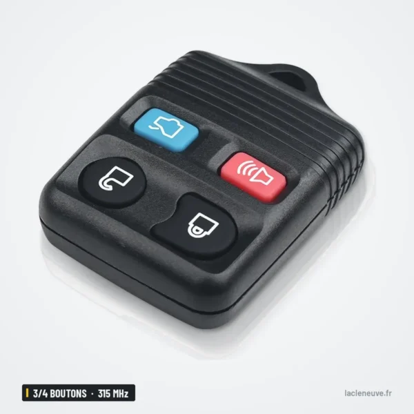 Clé télécommande 3/4 boutons 315 MHz pour Ford F-150, Explorer, Ranger - vue de face sous un angle différent
