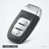 Clé télécommande 3/4 boutons pour Audi A4, A5, A6, Q5, lame HU66 - vue de face, bord chromé