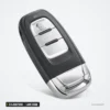 Clé télécommande 3/4 boutons pour Audi A4, A5, A6, Q5, lame HU66 - vue de trois-quarts, boutons visibles