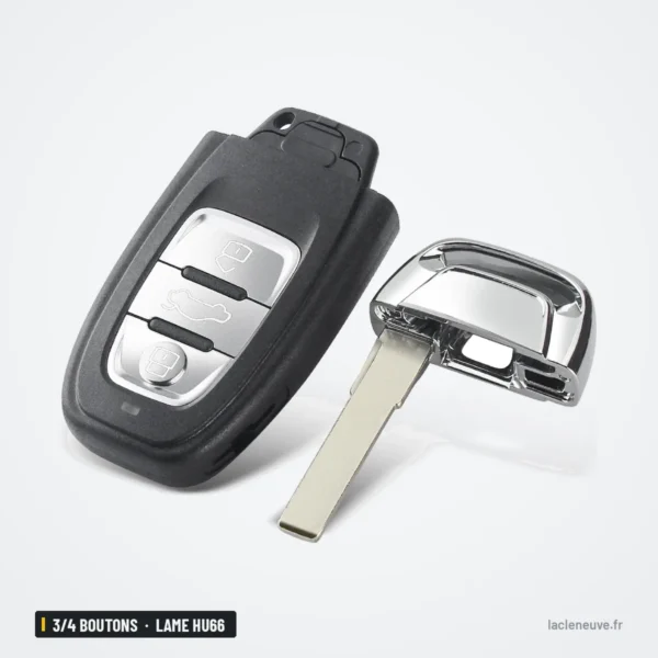 Clé télécommande 3/4 boutons pour Audi A4, A5, A6, Q5, lame HU66 - boîtier ouvert avec lame séparée