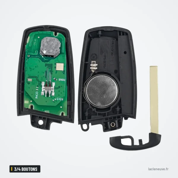 Clé télécommande 3/4 boutons pour BMW Série 3, Série 5, X5, X6 - coque ouverte avec circuit et pile
