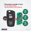 Clé télécommande 3/4 boutons pour BMW Série 3, Série 5, X5, X6 - comparaison avant et après avec pastilles de couleur