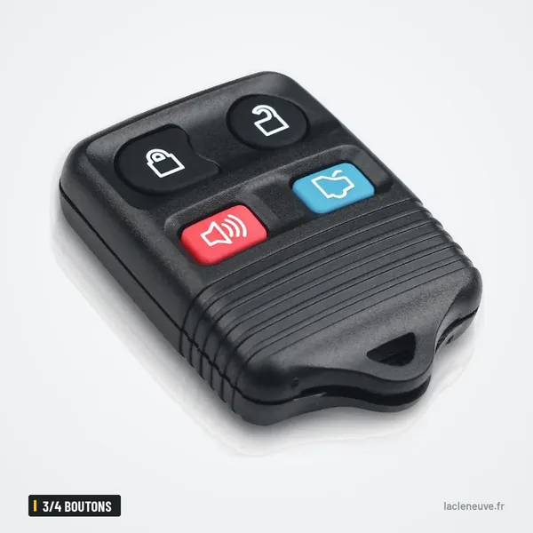 Clé télécommande 3/4 boutons pour Ford F-150, Explorer, Expedition, Escape - vue de face, quatre boutons