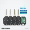 Clé télécommande 3 à 5 boutons pour Ford Explorer, F-150, Expedition, 315 MHz - plusieurs lames identiques côte à côte
