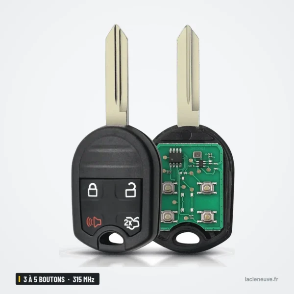 Clé télécommande 3 à 5 boutons pour Ford Explorer, F-150, Expedition, 315 MHz - clé complète à côté du circuit imprimé