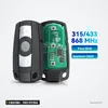 Clé télécommande 3 boutons pour BMW Série 1, 3, 5, X5, puce PCF7945 - coque ouverte avec circuit et fiche technique