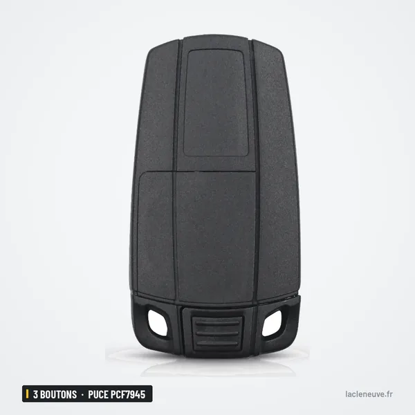 Clé télécommande 3 boutons pour BMW Série 1, 3, 5, X5, puce PCF7945 - dos de la clé, sans boutons visibles
