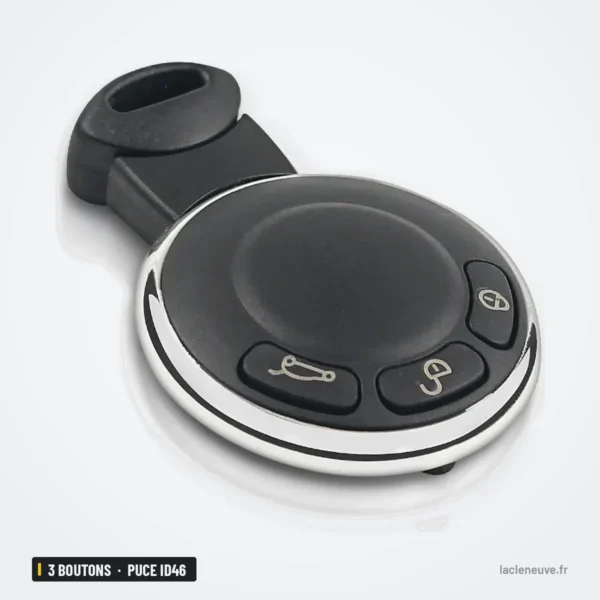 Clé télécommande 3 boutons pour Mini Cooper, Clubman, Countryman, puce ID46 - clé insérée, vue de profil